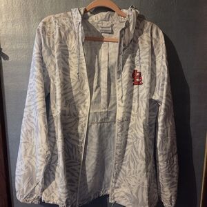 White Leaf Pattern Windbreaker